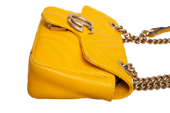 GUCCI GG MARMONT SMALL MATELASSÊ MUSTARD YELLOW