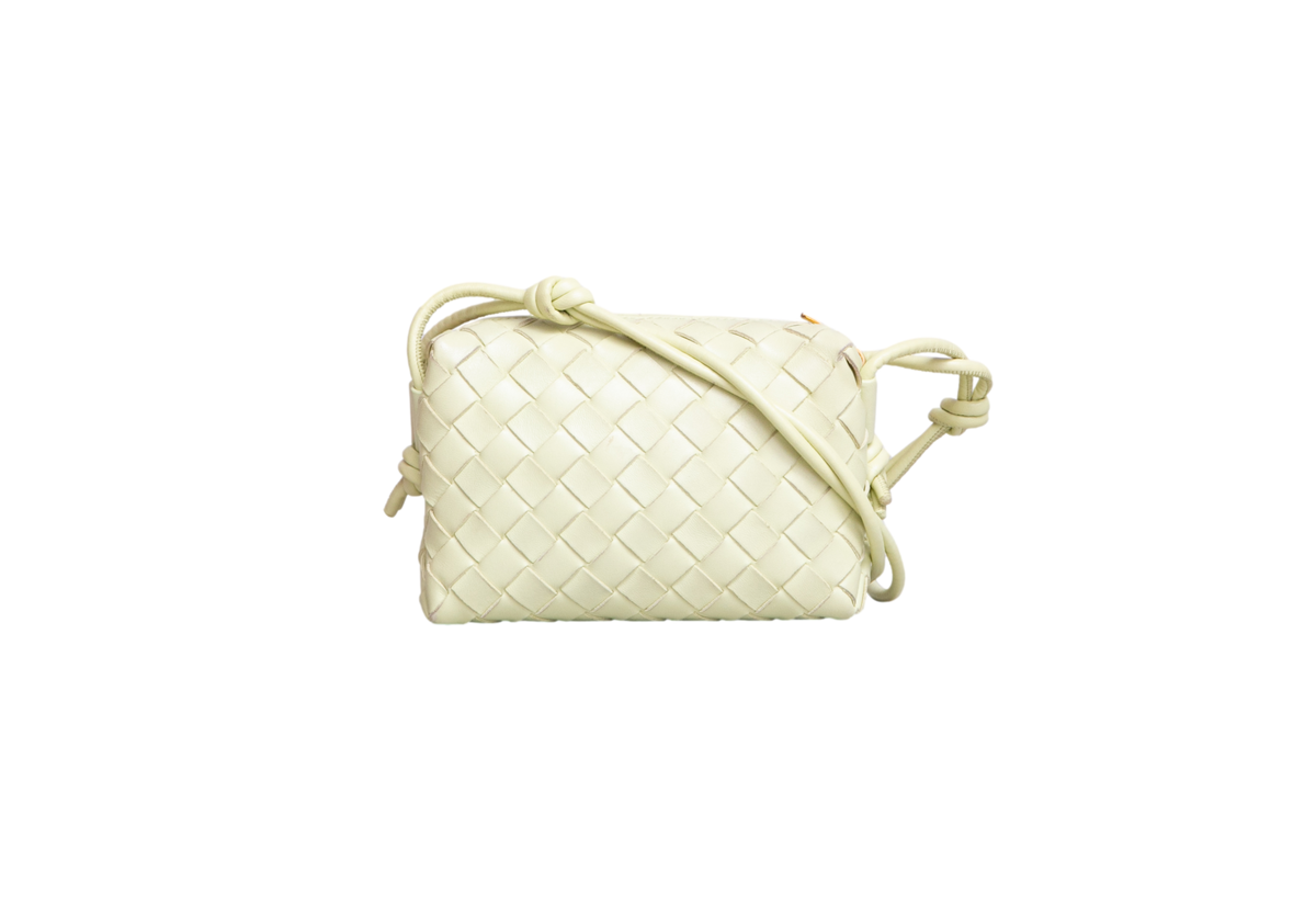 BOTTEGA MINI LOOP CAMERA BAG TRAVERTINE
