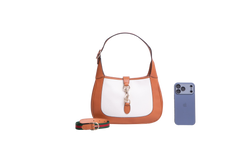 GUCCI JACKIE 1961 SMALL WHITE/CARAMEL CANVAS