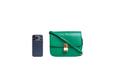 CELINE CLASSIC BOX MEDIUM PYTHON GREEN