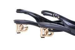 D&G SLINGBACK PATENT LEATHER BLACK - 35 BR