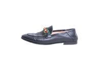 GUCCI MOCASSIM JORDAAN WEB LEATHER BLACK - 36 BR