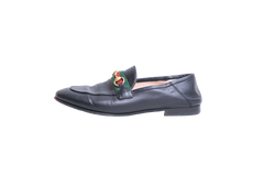 GUCCI MOCASSIM JORDAAN WEB LEATHER BLACK - 36 BR