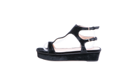 VALENTINO GARAVANI SANDAL PLATAFORM VELVET BLACK - 36 BR