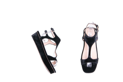 VALENTINO GARAVANI SANDAL PLATAFORM VELVET BLACK - 36 BR