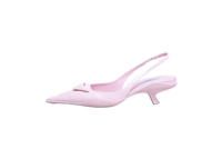 PRADA SLINGBACK ALABASTER LOGO PINK BRUSH - 37 BR