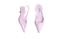 PRADA SLINGBACK ALABASTER LOGO PINK BRUSH - 37 BR