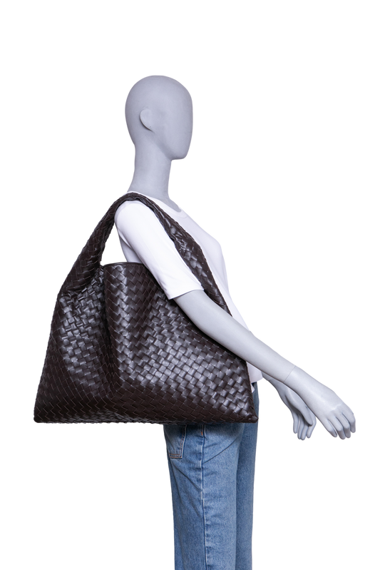 BOTTEGA VENETA HOP INTRECCIATO LEATHER FONDANT