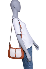 GUCCI JACKIE 1961 SMALL WHITE/CARAMEL CANVAS