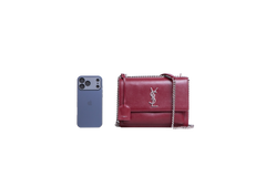 YSL SUNSET BURGUNDY SILVER HDWR