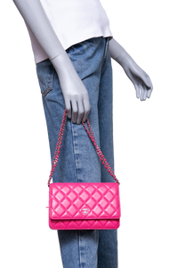 CHANEL WOC CLASSIC MATELASSÉ PINK SILVER HDWR