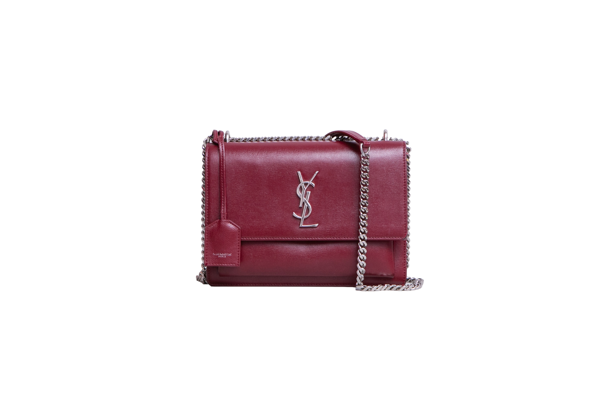 YSL SUNSET BURGUNDY SILVER HDWR