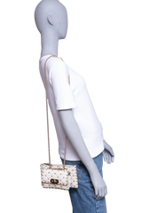 VALENTINO MINI ROCKSTUD SPIKE TOP HANDLE IVORY