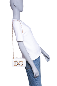 D&G DG GIRLS SHOULDER BAG LEATHER WHITE