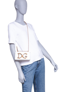 D&G DG GIRLS SHOULDER BAG LEATHER WHITE