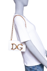 D&G DG GIRLS SHOULDER BAG LEATHER WHITE