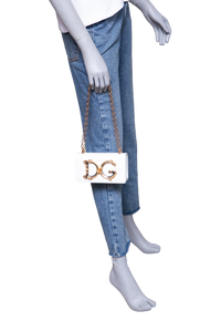 D&G DG GIRLS SHOULDER BAG LEATHER WHITE