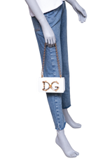 D&G DG GIRLS SHOULDER BAG LEATHER WHITE