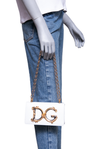 D&G DG GIRLS SHOULDER BAG LEATHER WHITE