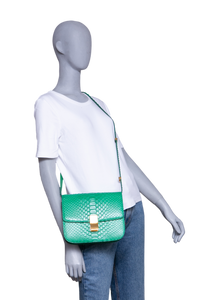 CELINE CLASSIC BOX MEDIUM PYTHON GREEN