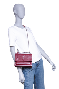 YSL SUNSET BURGUNDY SILVER HDWR