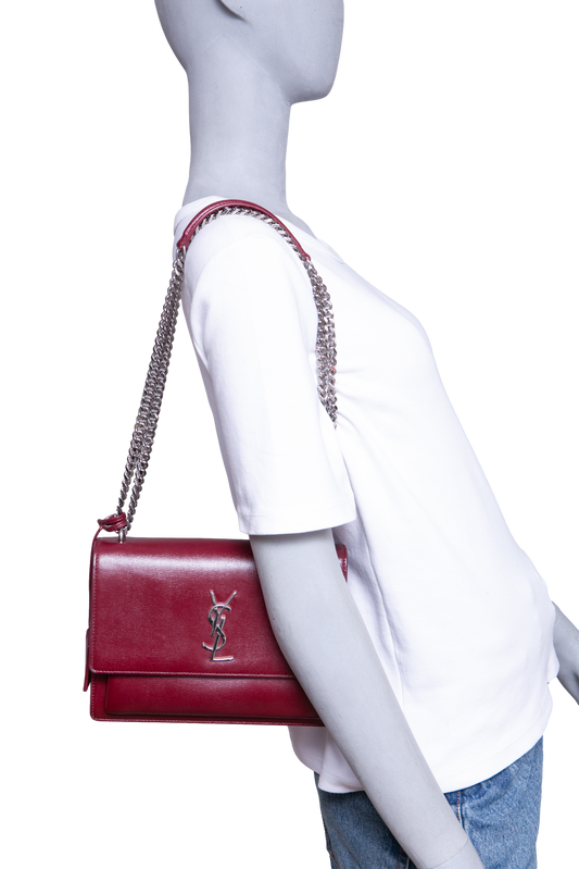 YSL SUNSET BURGUNDY SILVER HDWR