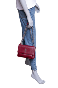 YSL SUNSET BURGUNDY SILVER HDWR