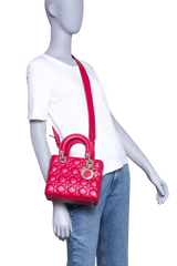 DIOR LADY DIOR ABC SMALL LAMBSKIN CHERRY