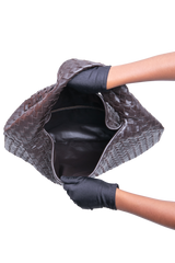 BOTTEGA VENETA HOP INTRECCIATO LEATHER FONDANT