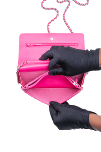 CHANEL WOC CLASSIC MATELASSÉ PINK SILVER HDWR