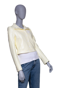 COURRÈGES JACKET ICONIQUE VINYL JAUNE CLAIR