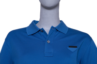 PRADA POLO-SHIRT LOGO DETAIL BLUE