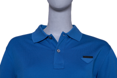 PRADA POLO-SHIRT LOGO DETAIL BLUE