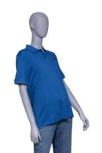 PRADA POLO-SHIRT LOGO DETAIL BLUE