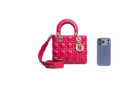 DIOR LADY DIOR ABC SMALL LAMBSKIN CHERRY