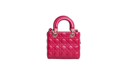 DIOR LADY DIOR ABC SMALL LAMBSKIN CHERRY