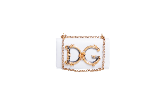 D&G DG GIRLS SHOULDER BAG LEATHER WHITE