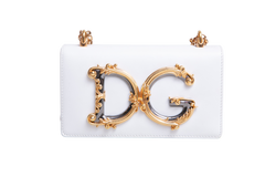 D&G DG GIRLS SHOULDER BAG LEATHER WHITE