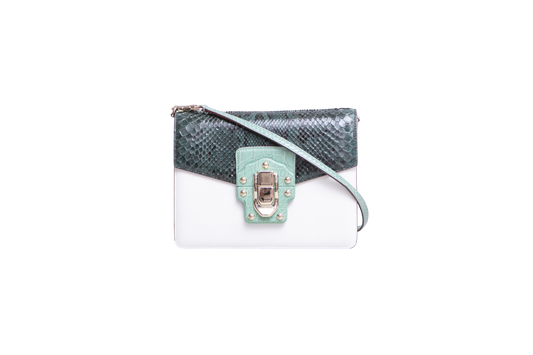D&G LUCIA SHOULDER BAG PYTHON & LEATHER