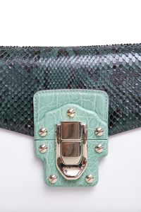D&G LUCIA SHOULDER BAG PYTHON & LEATHER