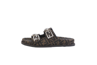 FENDI SLIDE FF CRYSTAL FABRIC TOBACCO