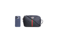 GUCCI TRAPUNTATA WEB CROSSBODY BLACK
