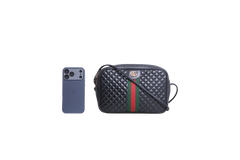 GUCCI TRAPUNTATA WEB CROSSBODY BLACK