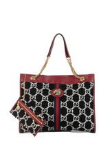 GUCCI RAJAH TOTE RED TWEED B&W