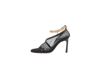 BOTTEGA VENETA SANDAL MESH AND LEATHER BLACK - 34 BR