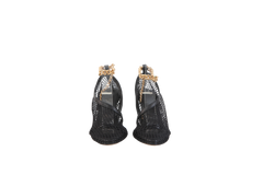 BOTTEGA VENETA SANDAL MESH AND LEATHER BLACK - 34 BR
