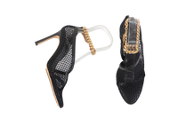 BOTTEGA VENETA SANDAL MESH AND LEATHER BLACK - 34 BR
