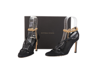 BOTTEGA VENETA SANDAL MESH AND LEATHER BLACK - 34 BR
