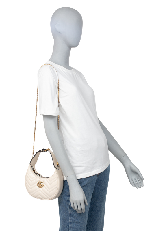 GUCCI MINI HALF MOON GG MARMONT MARFIM
