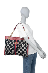 GUCCI RAJAH TOTE RED TWEED B&W